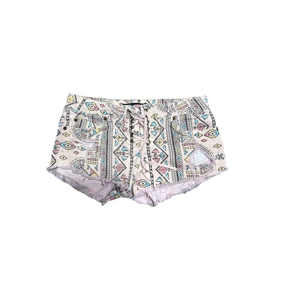 Billabong Pants - Billabong Shorts Women's 27 Pink Lite Hearted Geometric Tribal Lace Front